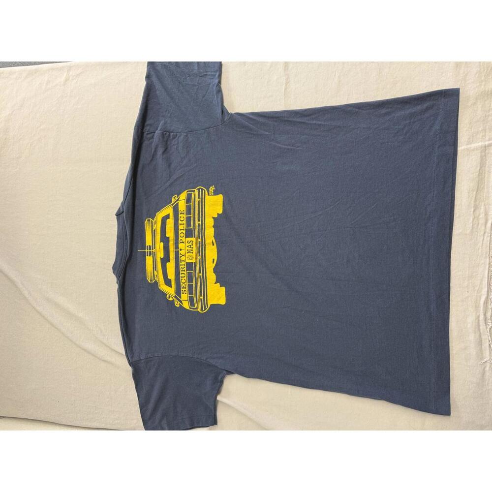 Vintage 80s Cop Car T-Shirt Nas Meridian Security Us Navy Xl